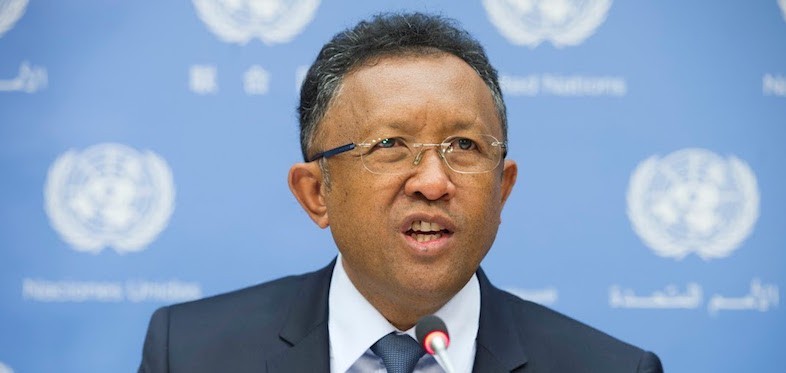 Hery Rajaonarimampianina, President of the Republic of Madagascar, at UN Headquarters in New York © UN Photo/Eskinder Debebe