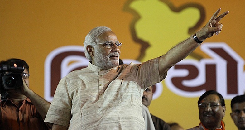 Narendra Modi addresses victory rally in Ahmedabad © Narendra Modi via Flickr (CC BY-SA 2.0)