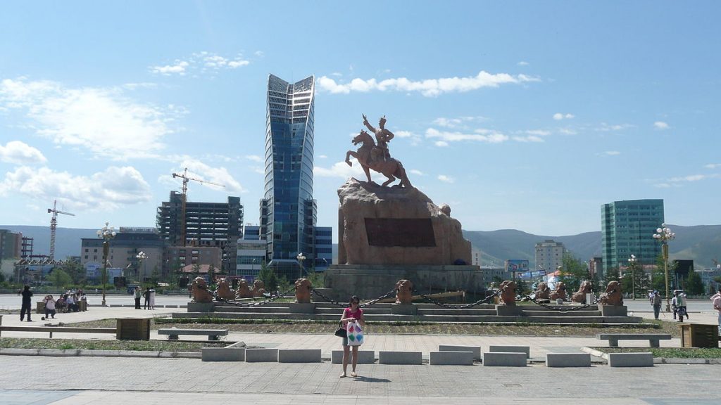 Sükhbaatar Square in Ulaanbaatar.