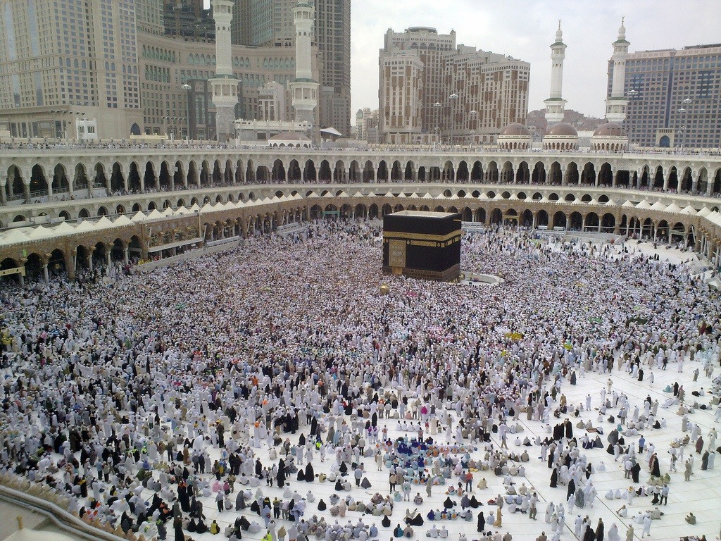A Last day of Hajj - all pilgrims leaving Mina, many already in Mecca for farewell circumambulation of Kaaba